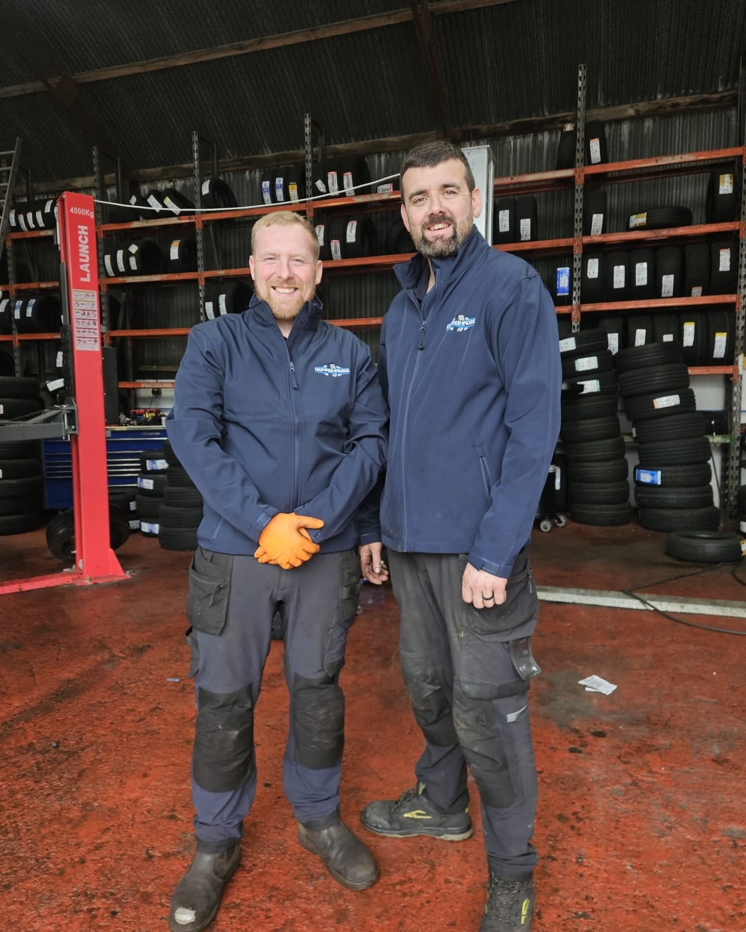 Donaghadee Tyres team in branded jackets