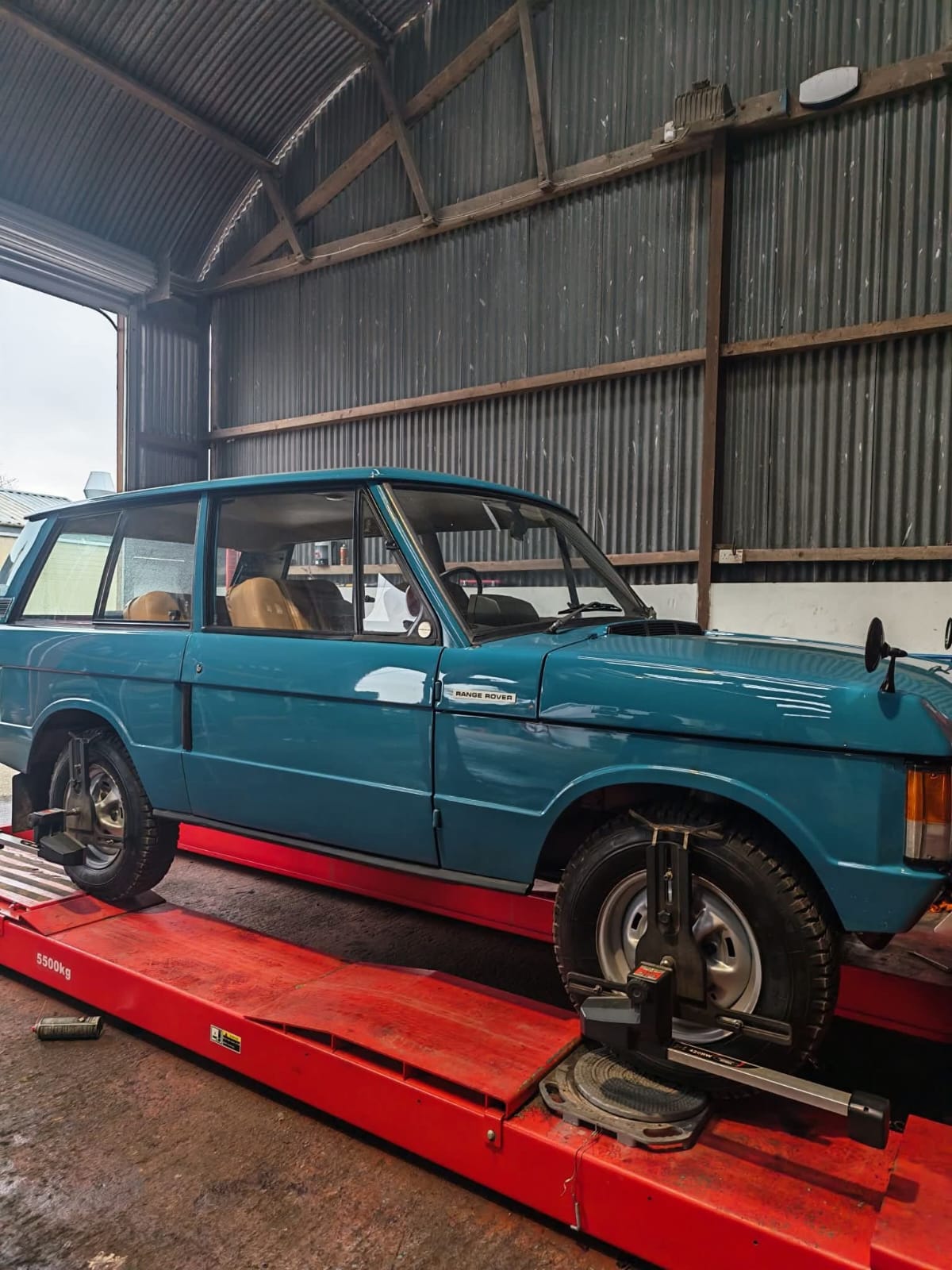 Wheel alignment in progress